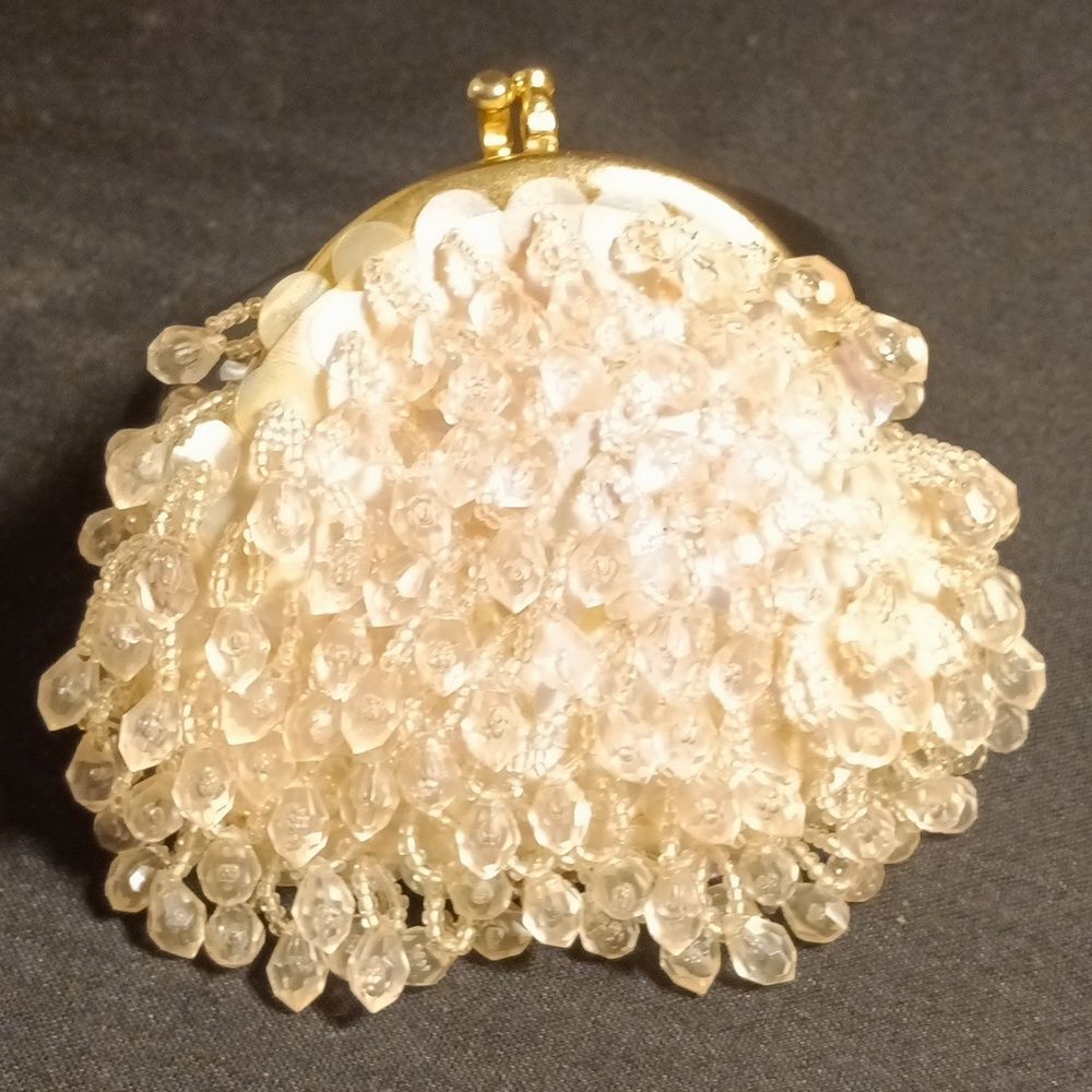Vintage Delill Hand Beaded Seed beads and Crystals Women's Coin Purse